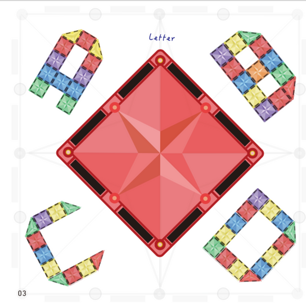 [GB] 62 PCS Basic Teaching AIDS Series Magnetic Tiles