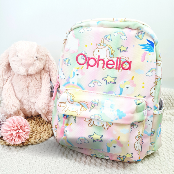 [PO] Rainbow Unicorn Personalised Backpack