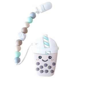 Bubble Tea (Blue) Teether Clip Set