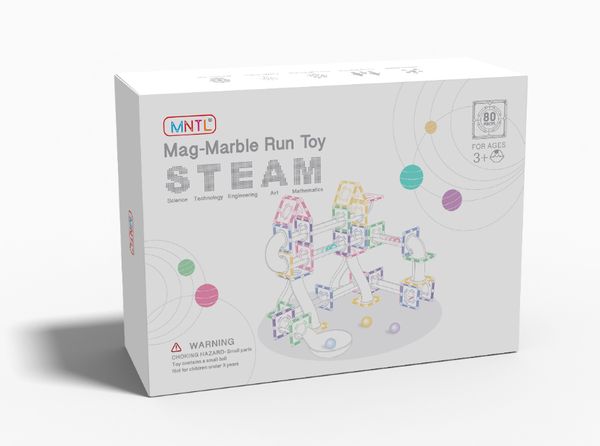 MNTL 80 PCS Pastel Mag-Marble Run