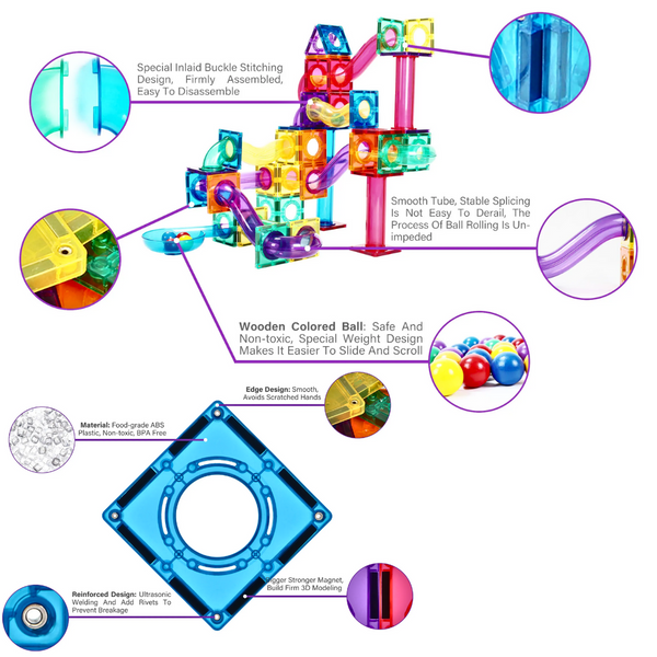 MNTL 100 PCS MAG-Marble Run Toy