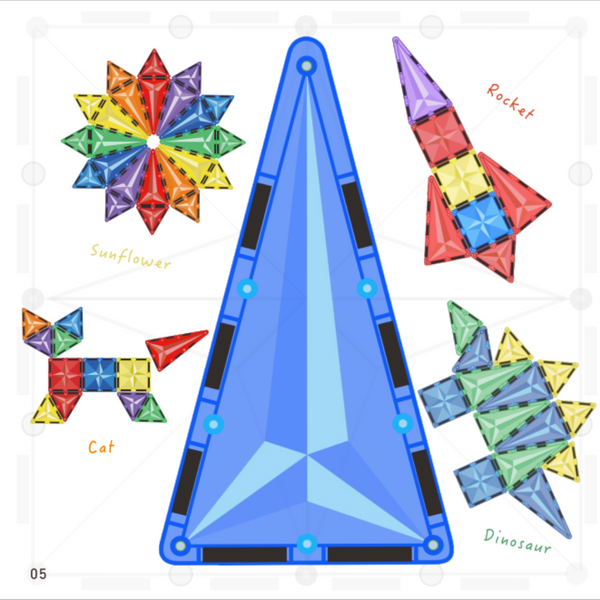 MNTL 62 PCS Basic Teaching AIDS Series Magnetic Tiles