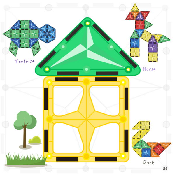 MNTL 62 PCS Basic Teaching AIDS Series Magnetic Tiles