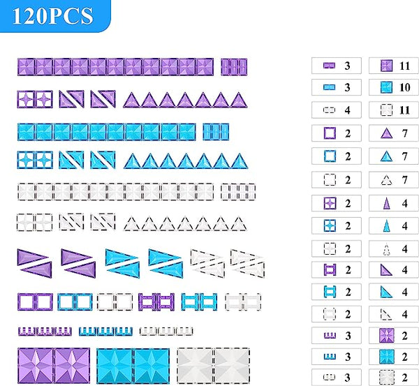 MNTL 120 PCS Ice Set Magnetic Tiles (Frozen Theme)