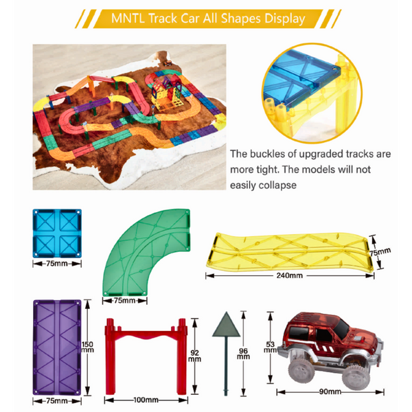 MNTL 108 PCS Mag-Car Track