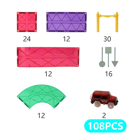 MNTL 108 PCS Mag-Car Track