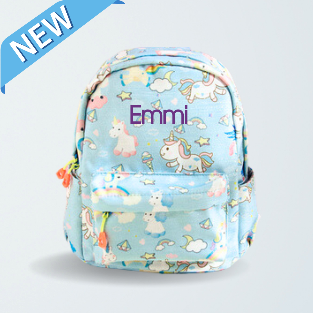 Blue Unicorn Personalised Backpack