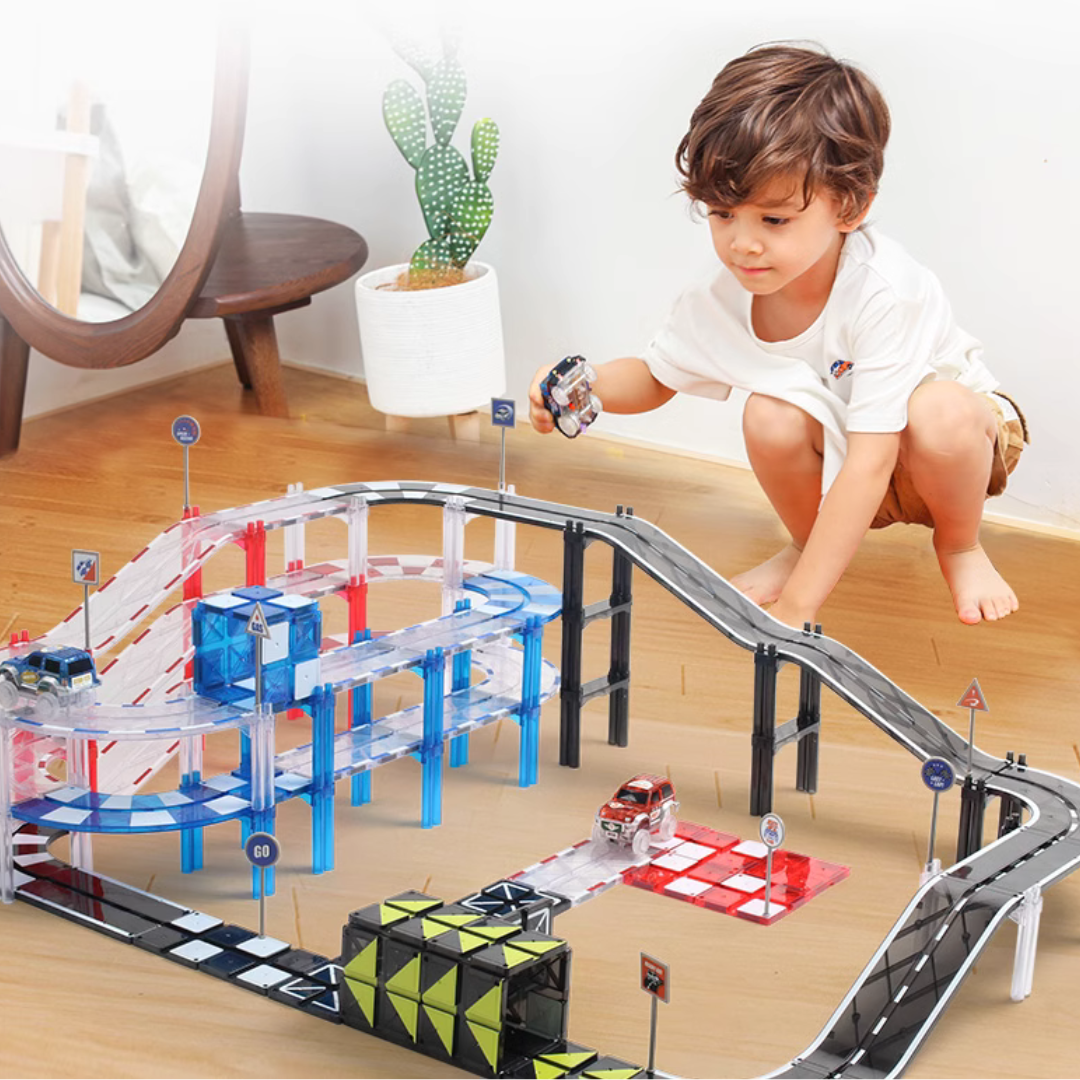 [GB] 72 pcs Mag-Car Racing Track Series