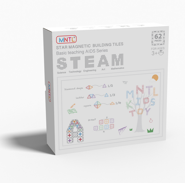 MNTL 62 PCS Basic Teaching AIDS Series Magnetic Tiles