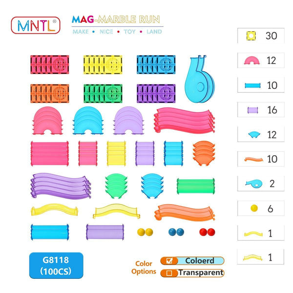 MNTL 100 PCS MAG-Marble Run Toy