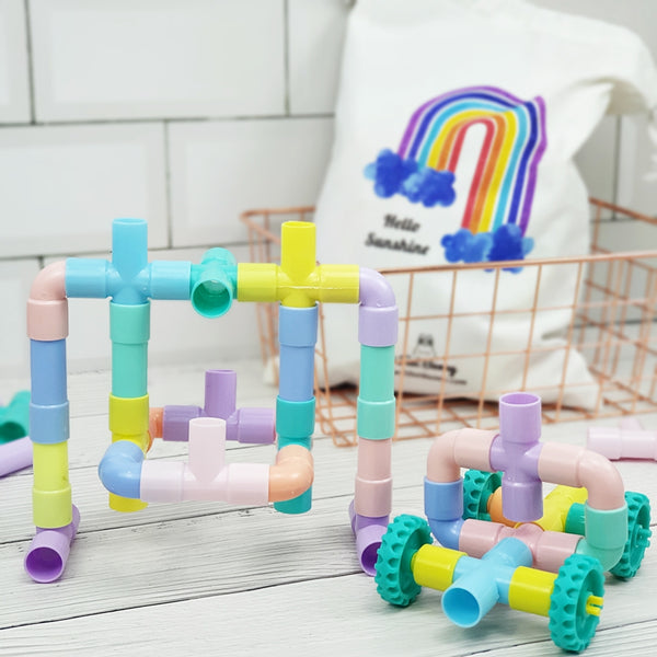108pc Pastel Connecting Pipes Set