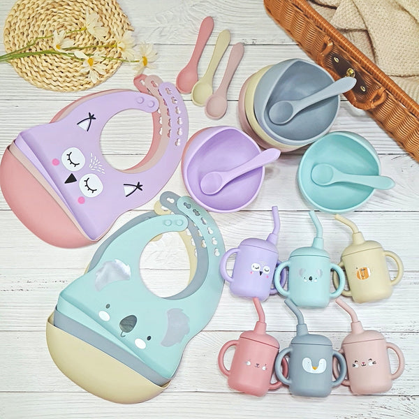 [PO] Animal Buddy Silicone Feeding Gift Set - Mr. Bear