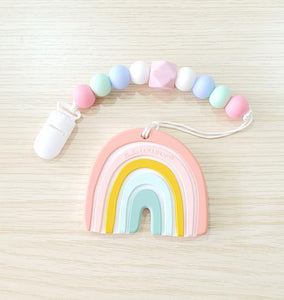 Pastel Rainbow Teether Clip Set