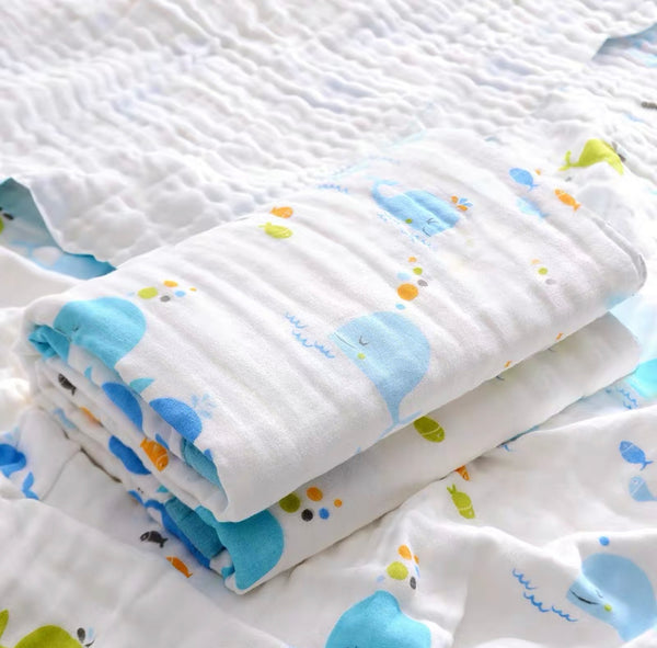 [PO] 6 Layers 100% Cotton Muslin Blanket (7 Designs)