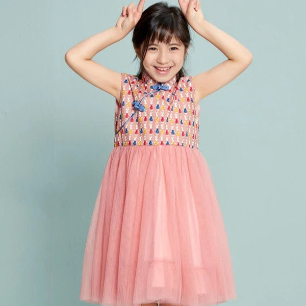 Coco Bunny Oriental Tulle Dress - Size 120 & 130