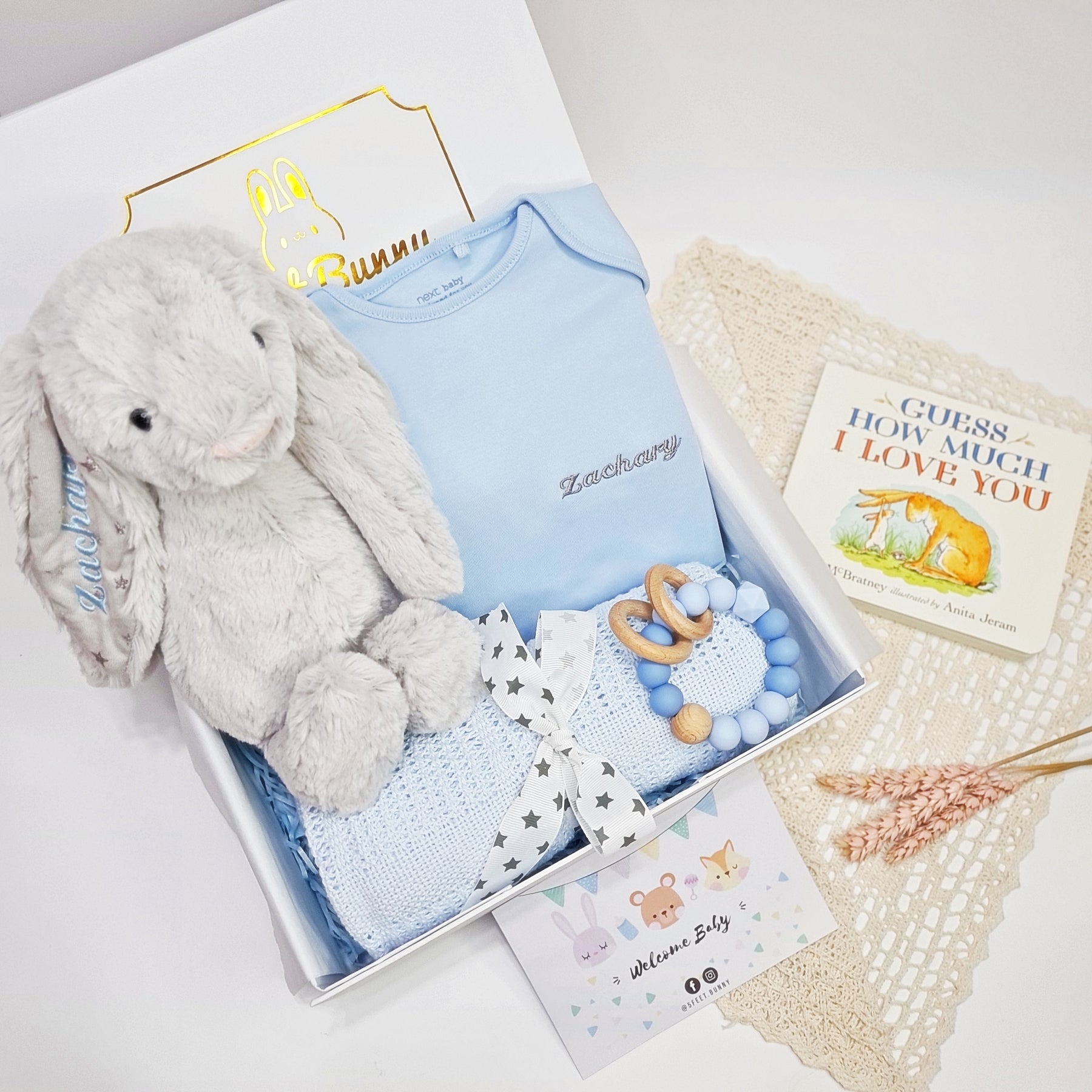 Jellycat Bunny Luxe Comfort Gift Set & Musical Floral Box