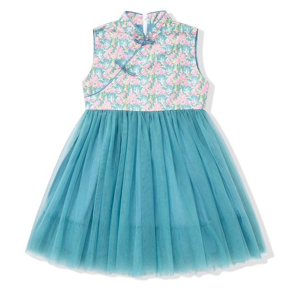 Sandrea Floral Oriental Tulle Dress - Size 140