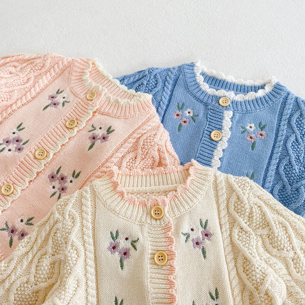 [PO] Lily Vintage Floral Knitted Cardigan