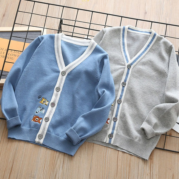 [PO] Liam Boys Animals Embroidered Cardigan