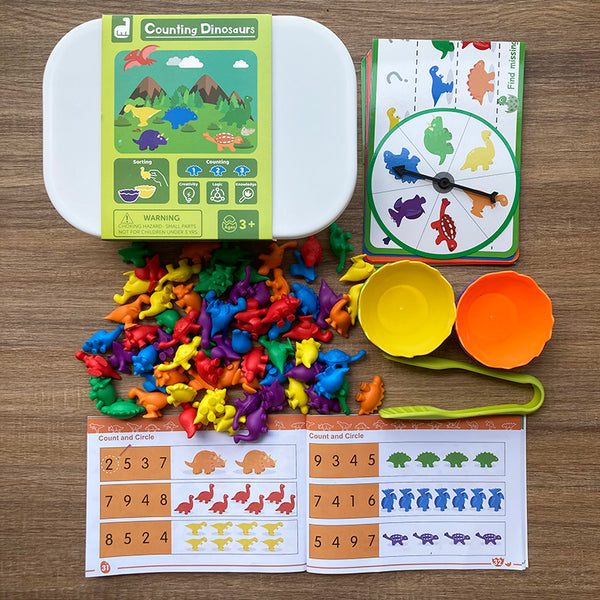 [PO] 72pc Rainbow Counting Dinosaurs Play Kit