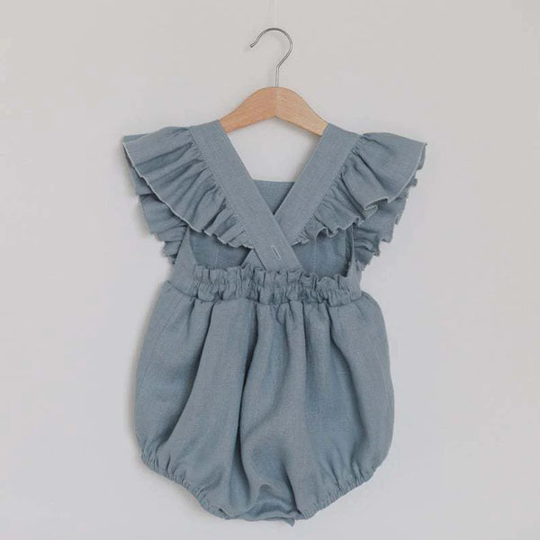 Lyla Linen Ruffle Sleeve Romper