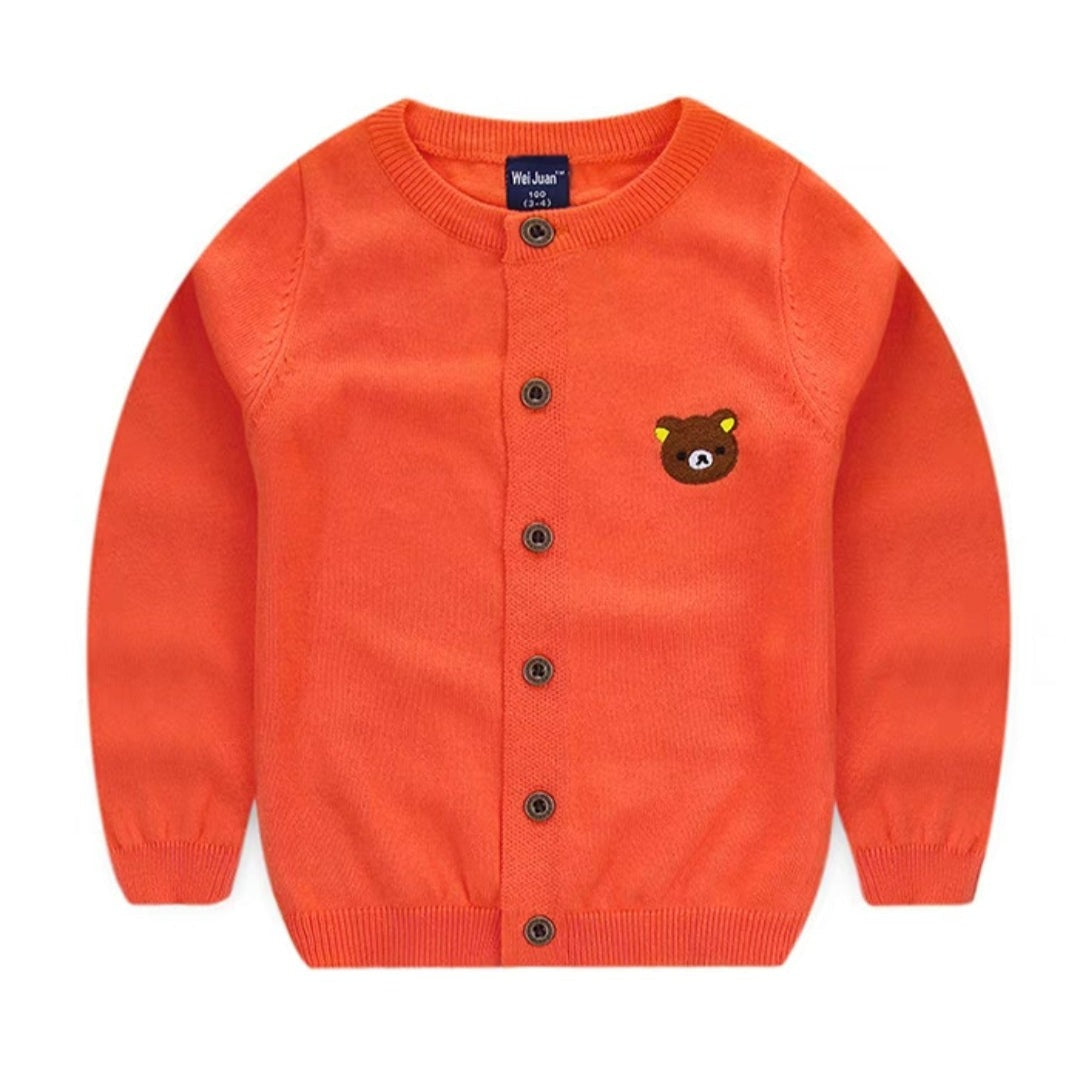 [PO] Boys Teddy Bear Embroidered Cardigan
