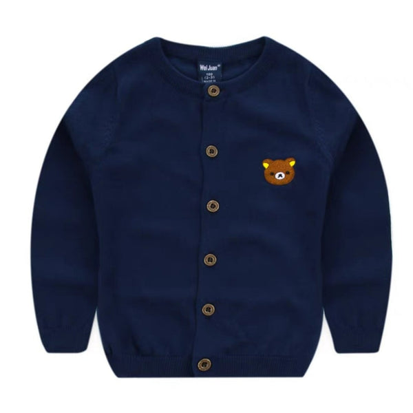 [PO] Boys Teddy Bear Embroidered Cardigan