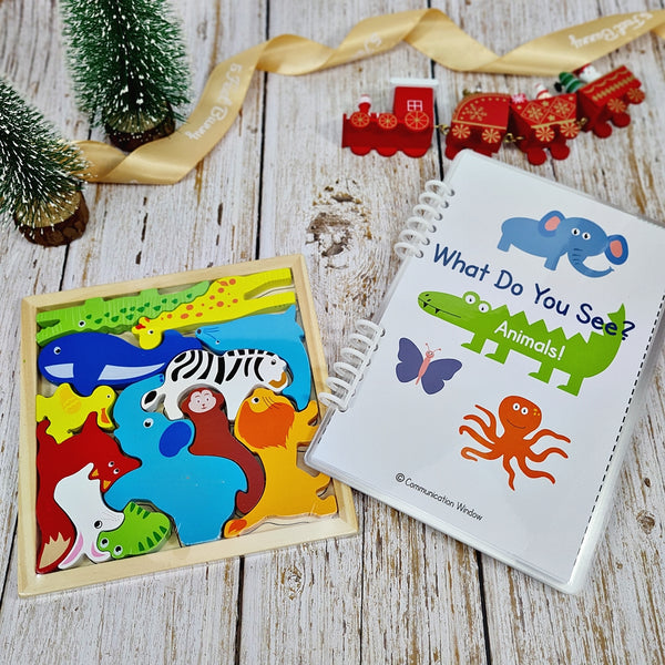 Animals Quiet Book & Matching Puzzle Bundle