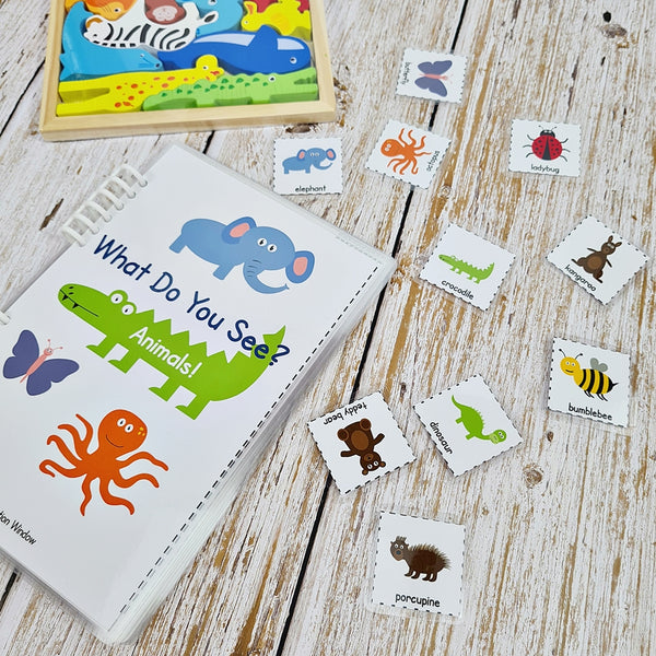Animals Quiet Book & Matching Puzzle Bundle