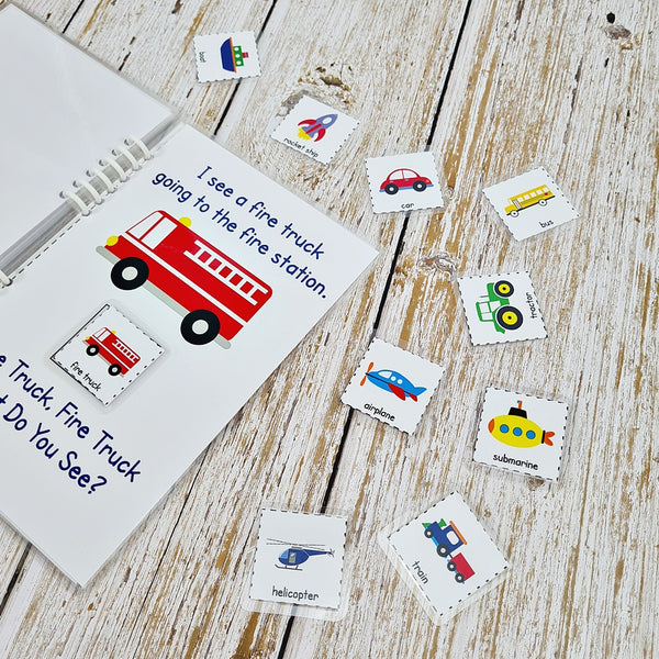 Transportation Quiet Book & Matching Puzzle Bundle