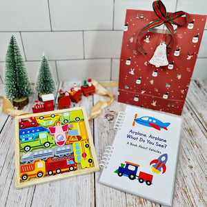 Transportation Quiet Book & Matching Puzzle Bundle