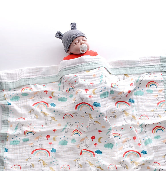 [PO] 6 Layers 100% Cotton Muslin Blanket (7 Designs)