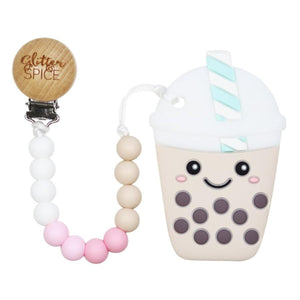 Bubble Tea (Pink) Teether Clip Set