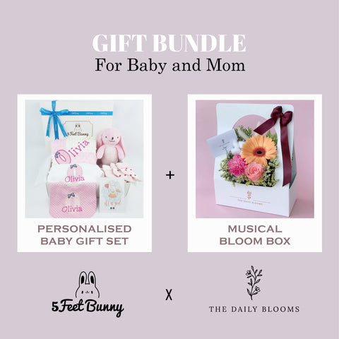 Hello Baby Gift Set & Musical Floral Box
