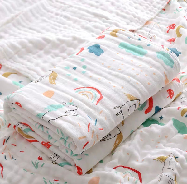 [PO] 4 Layers 100% Cotton Muslin Towel/Blanket (4 Designs)
