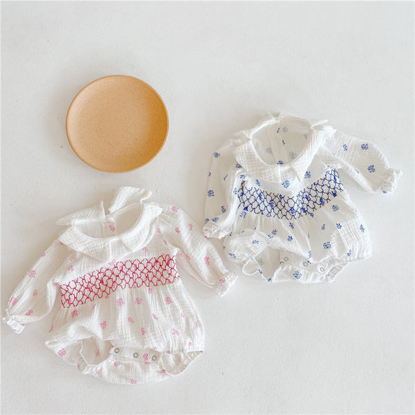 Sophia Vintage Long Sleeve Baby Romper