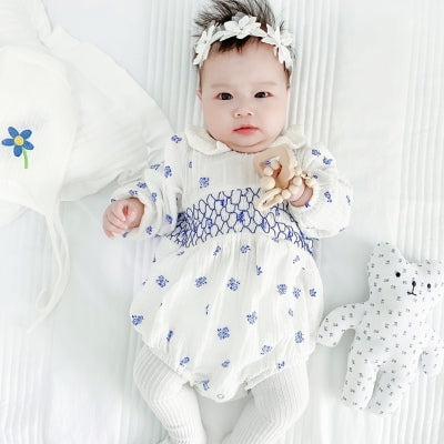 Sophia Vintage Long Sleeve Baby Romper